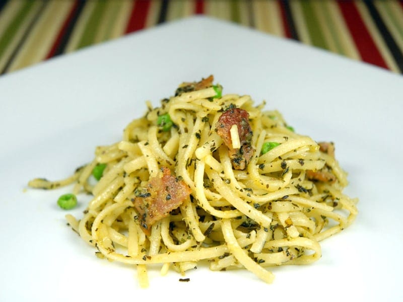 Pesto Spaghetti Carbonara Recipe — Savory Spice
