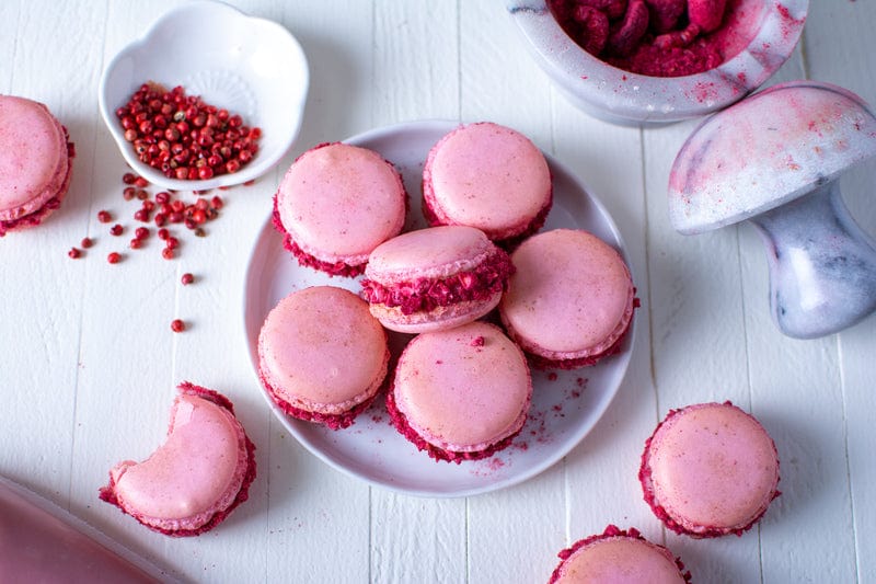 Pink Peppercorn Macarons with Ruby Rose Ganache Recipe