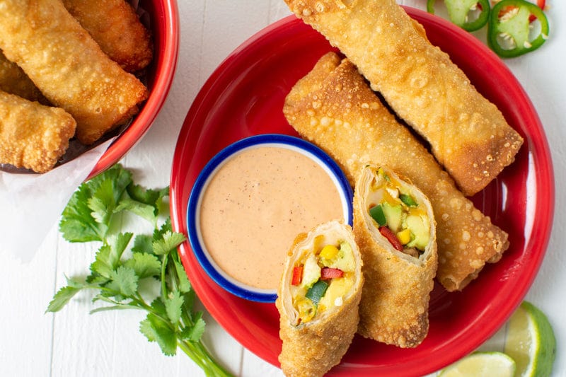 Southwest Egg Rolls with Santa Fe Dipping Sauce Recipe