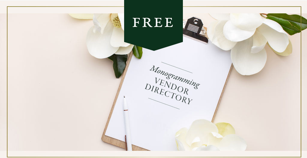 free monogramming vendor directory