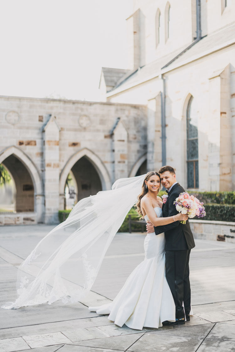 Holy Rosary Church Houston Texas wedding couple