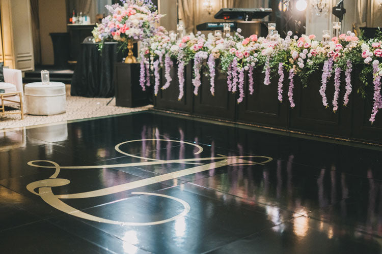 monogram wedding dance floor by Elegant Quill