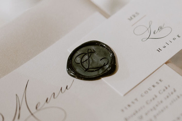 monogram wax seal by Elegant Quill