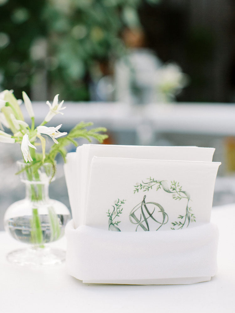 monogram wedding paper napkins by Elegant Quill