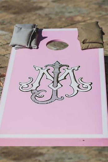 monogrammed cornhole board