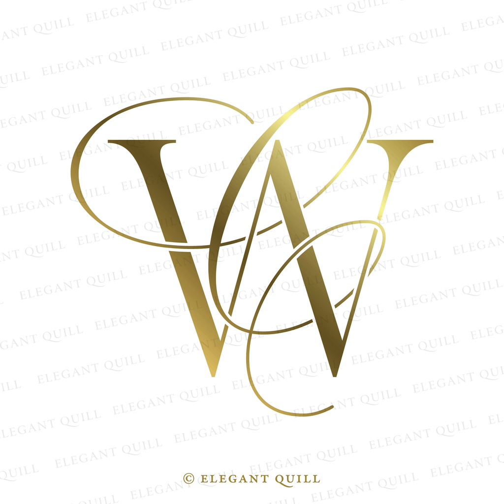 Monogram Initials, LV Logo – Elegant Quill