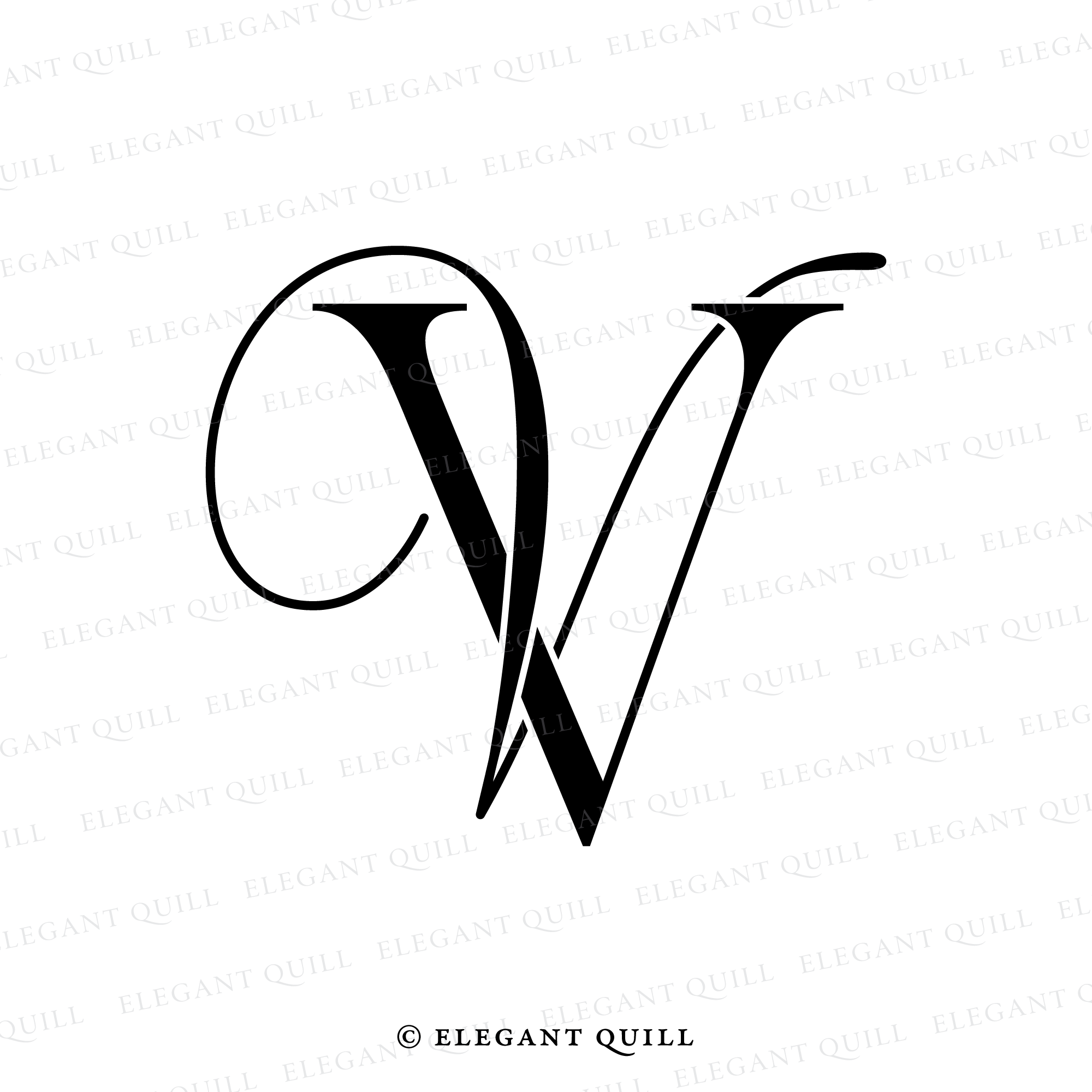 Modern Logo, VV Initials – Elegant Quill