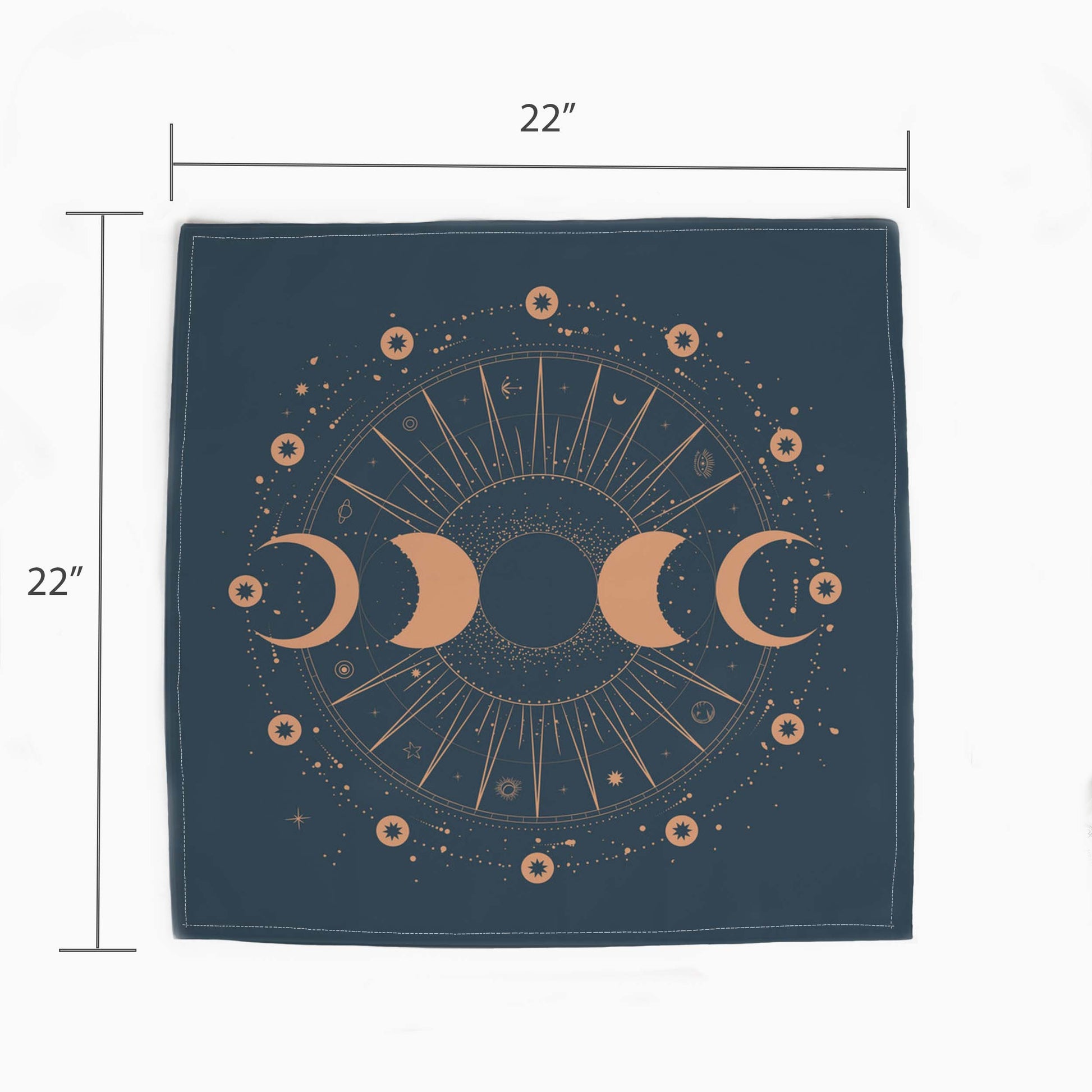 22" x 22" Pink and blue Wiccan altar cloth or Pagan altar cloth with moon phases