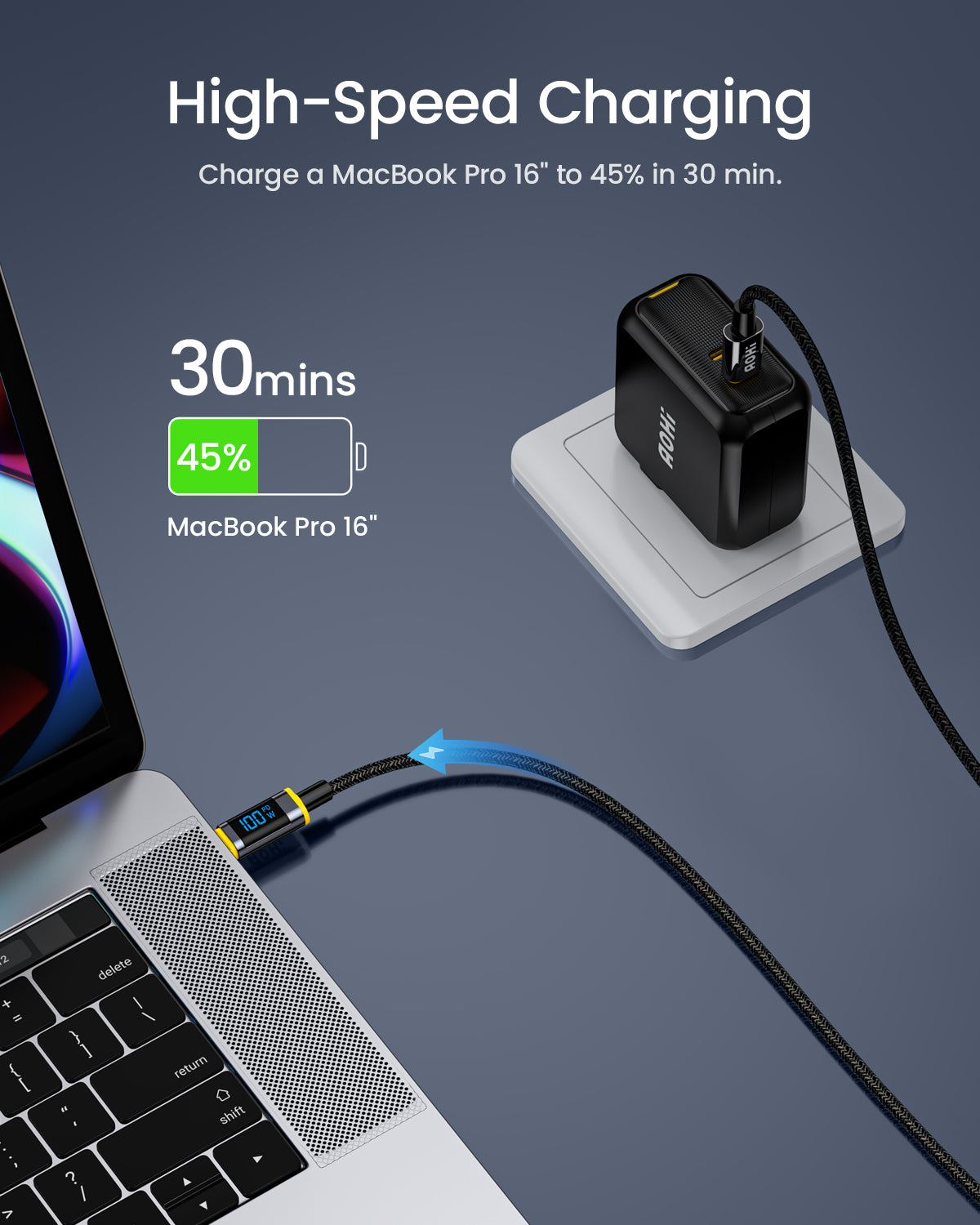 Câble USB-C vers Lightning AOHI AOC-L003 (Blanc) - Charge Rapide 60W et  Transfert de Données 480 Mbps 