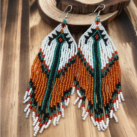 Native Style Beaded Earrings by The Fringe Co