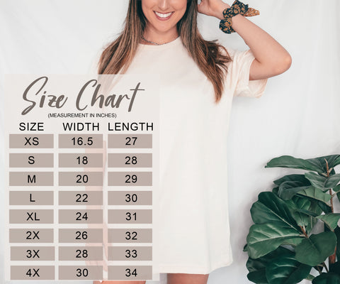 Bella+Canvas Soft and lightweight tee size chart