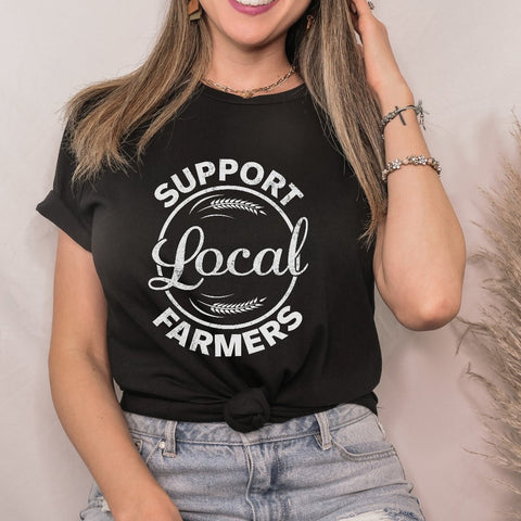 Western Graphic T-shirt Support your local farmers print on front