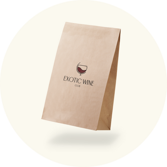 Branded shopping bag from Exotic Wine Club.