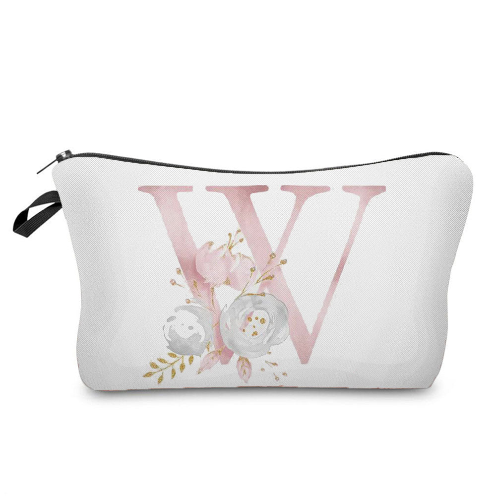 Flowers Alphabet Printed Cosmetic Bags