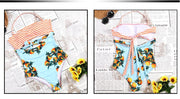 PANXD Retro Boho Print Tank Bandeau High-waisted Bikini Sets