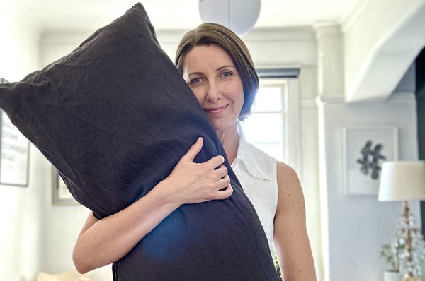 Niki Bezzant and her Kind Face Body Pillow