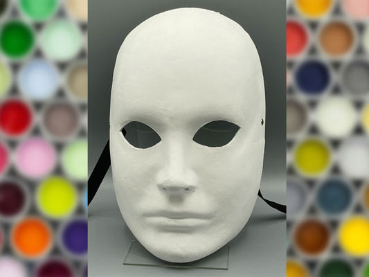 White Papier-mâché full face mask