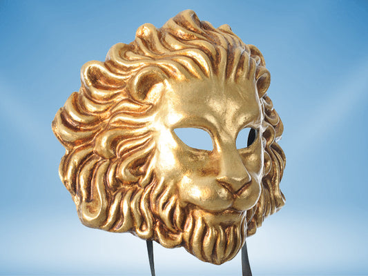 Tragedia Gold - Sad Crying Face Greek Theatre Masks - Just Posh Masks