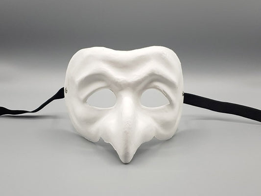 White Blanco papier-mâché Commedia dell'arte Drama mask or Piangi