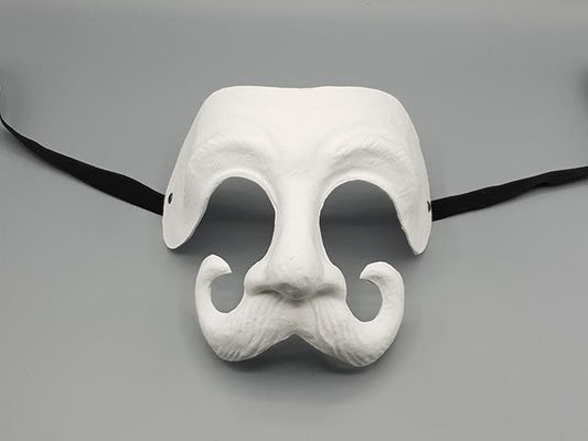White Blanco papier-mâché Commedia dell'arte Comedy mask or Ridi