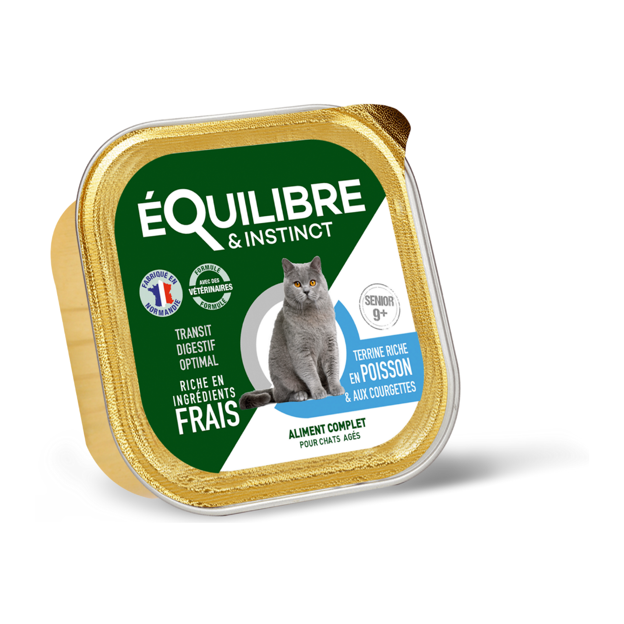 pâtées riches en poisson & aux courgettes pour chat âgé - 28x85g - équilibre & instinct