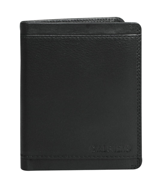 Black Leather Wallet Men's Black