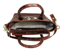 Load image into Gallery viewer, Calfnero Women&#39;s Genuine Leather Hand Bag (71330-Cognac)
