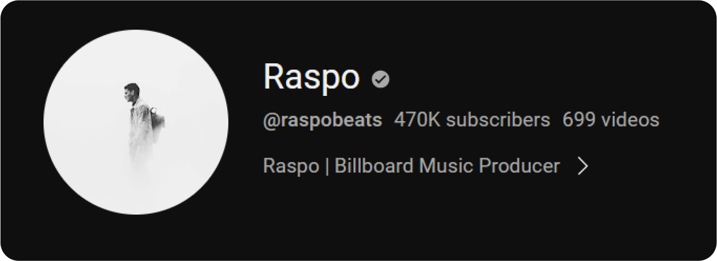 Music producer Raspo on YouTube