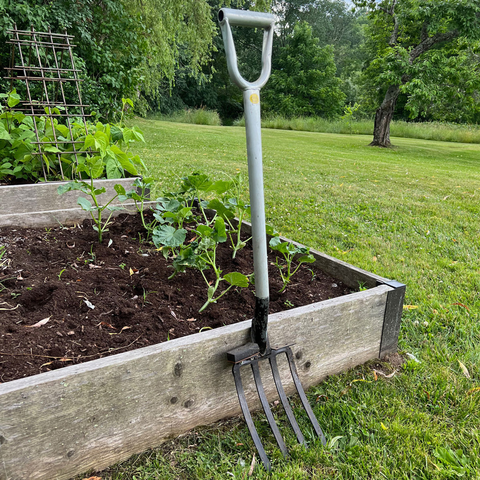 A gardening fork is ideal for loosening soil, turning compost, and lifting and moving various materials in the garden