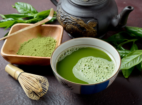 Matcha is a powdered green tea used in Japanese tea ceremonies