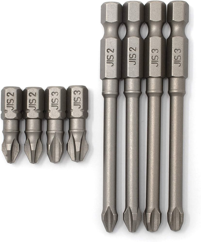 These screwdriver bits are specifically designed to be used with JIS screws