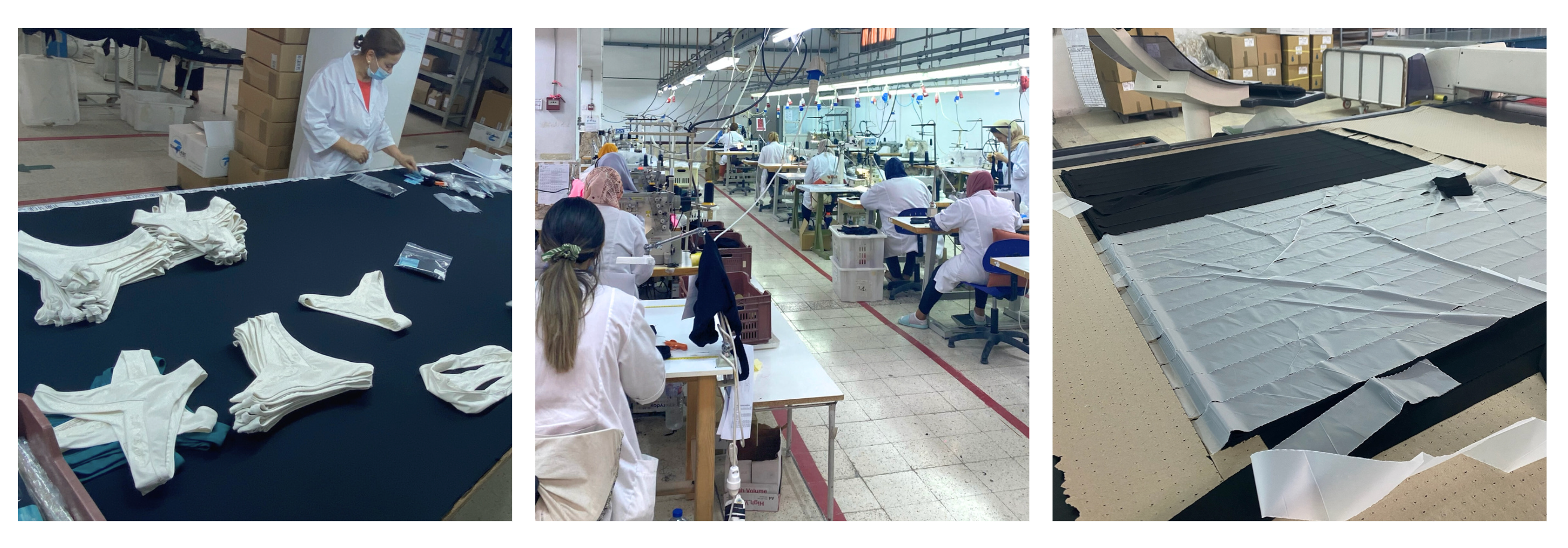 Fabrieksfoto's die laten zien hoe Via di Gioia ethisch en duurzaam werkt