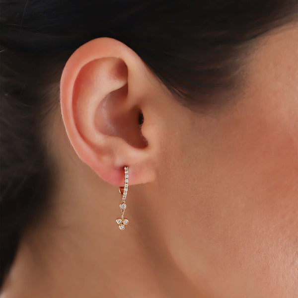 Earrings 14K Diamond Stud Ear Cuff - 14K Yellow Gold Ear Cuff, Earrings -  EARRI238871