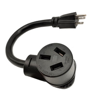 Parkworld 61643 Adapter Cord A/C 3 Prong Plug 6-15P to 10-50R Electric Stove Receptacle, NEMA 6-15 Dryer Male to NEMA 10-50R Electrical Stove Female, 15A, 250V 1FT