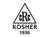 Chicago Rabinical Council logo: A black and white triangle containing the letters cRc. Supported below by the word KOSHER and the date 1936.