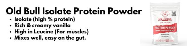 Old Bull protein powder info