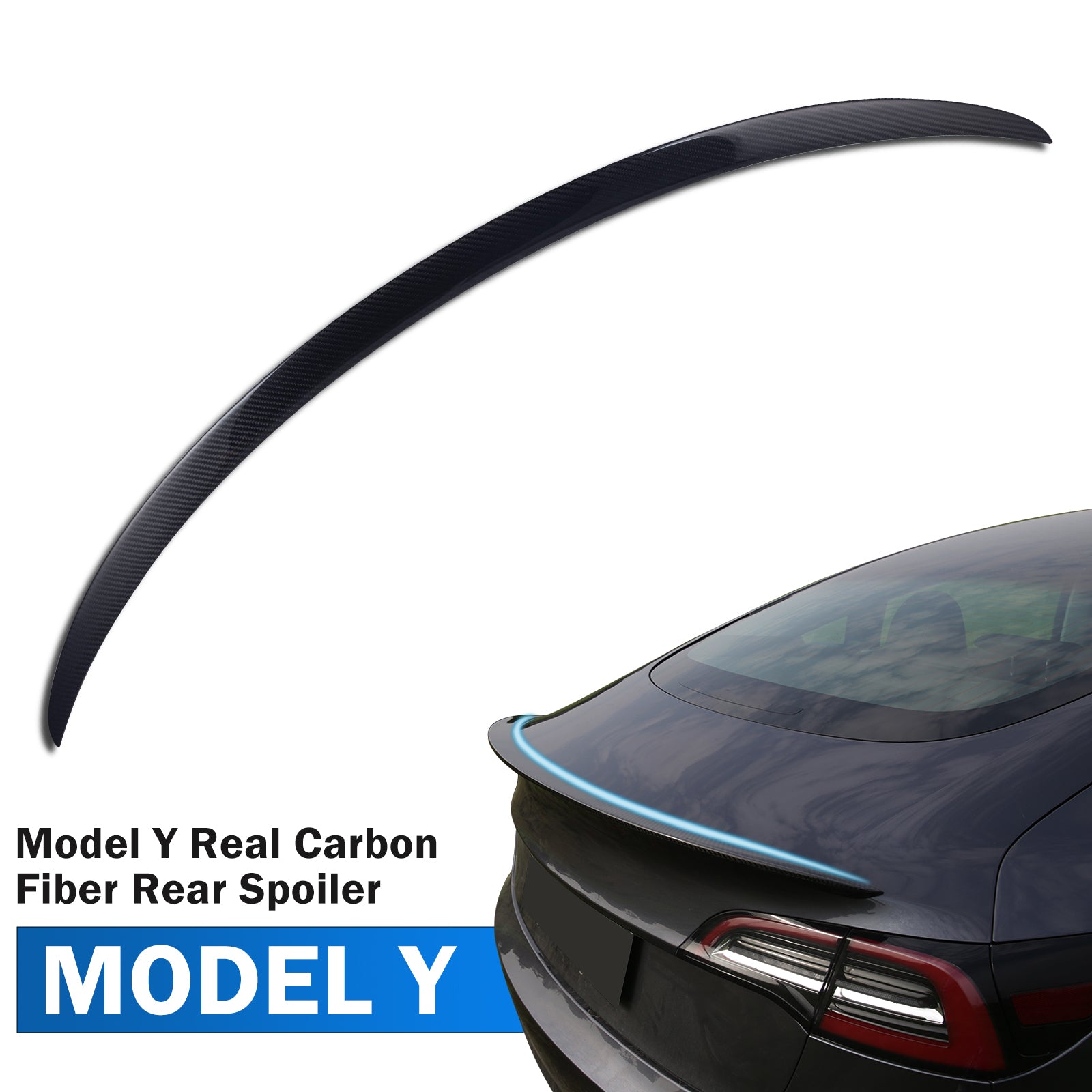 Fit Tesla Model Y Spoiler Wing Performance Car Rear Spoiler Trunk