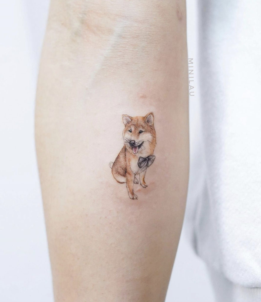 I got a tattoo of my shiba inu that passed in March I miss her a bunch   rshiba