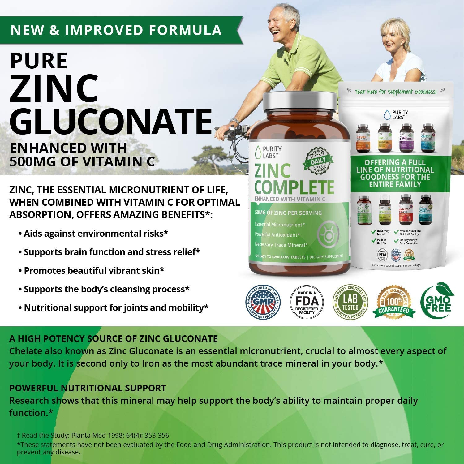 Pure Zinc Gluconate Supplement with Vitamin C – Purity Labs Nutrition
