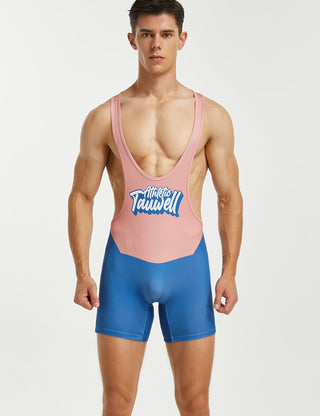 TAUWELL Mens Sexy Fitness Wrestling Leotard Singlet Bodysuit 9701