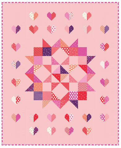 s282 Hearts fabric, valentine fabric, knit fabric, heart prints, cotton  fabric, Kona cotton, jersey fabric, quilting fabric, valentine heart