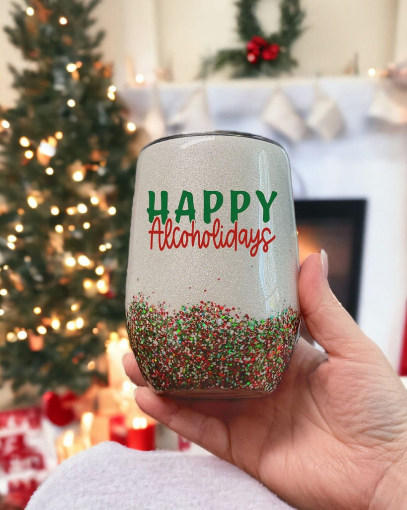 Christmas Personalized Glitter Tumbler – Everything Done To A T