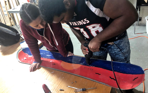 Students Making a Snowboard