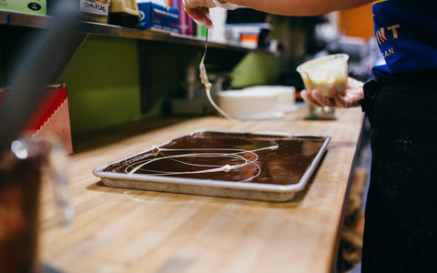 Drizzling White Chocolate on Incredible Bars