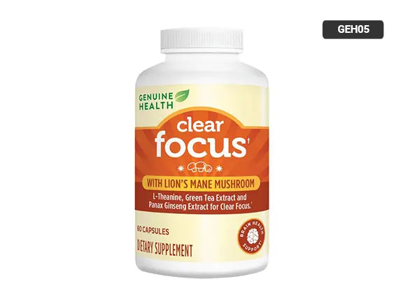 Genuine Health Clear Focus With Lions Mane Mushroom 60 Capsules