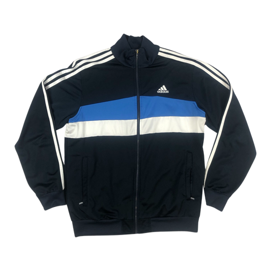 Vintage Y2K Adidas Blue and Grey Zip-up Track Jacket M – Worth The 