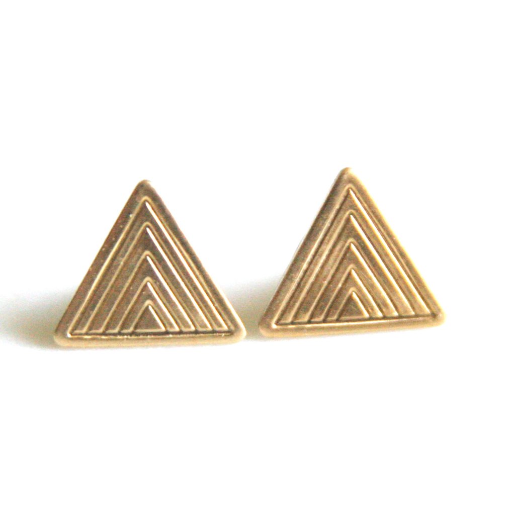 Peachtree Lane Brass | Triangle Art Deco | Earrings | $22