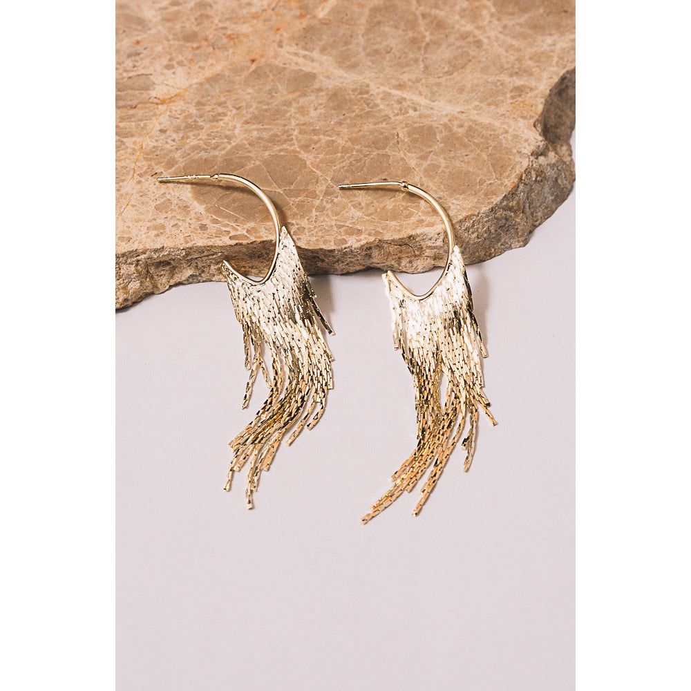 Janna Conner Signe Fringe Chain | Yellow Gold | Earrings | $58