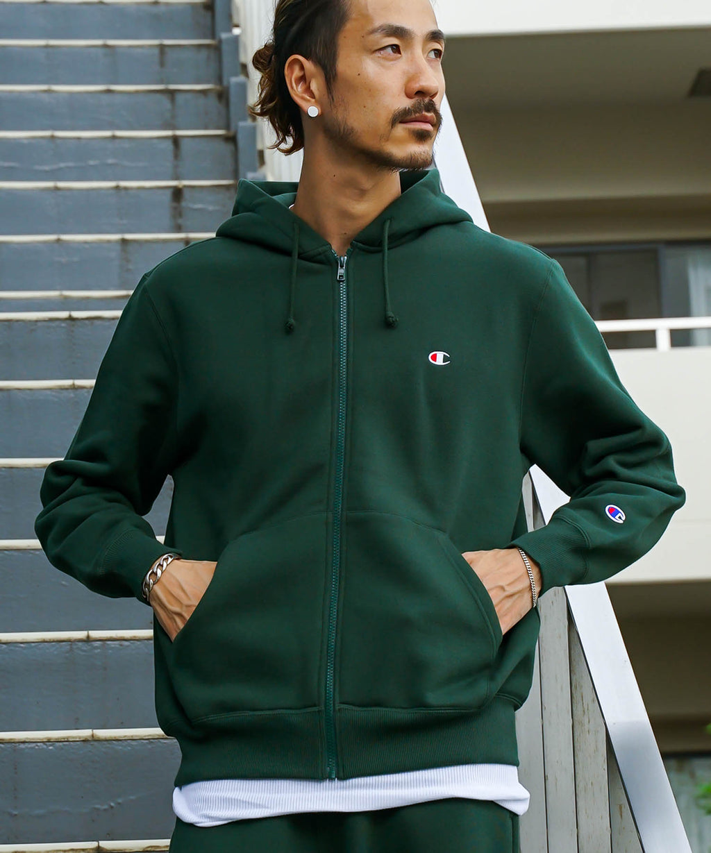 champion チャンピオン ワンポイント企業刺繍ロゴ ジップパーカー