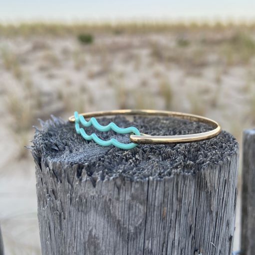 beach and back ocean wave bracelet